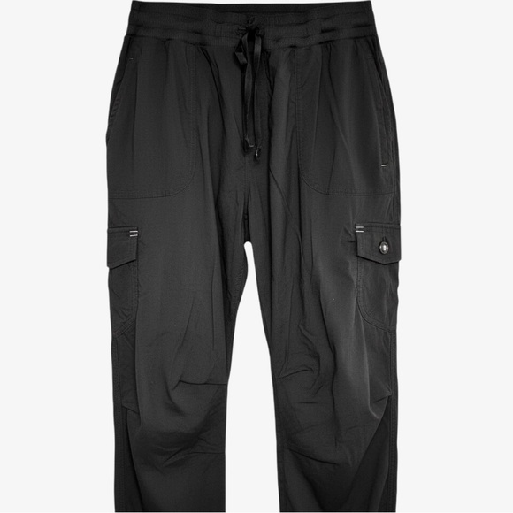 L.L.Bean Women’s Lined Cargo Pants Black Drawstring Waist Stretch Outdoor - Picture 2 of 14